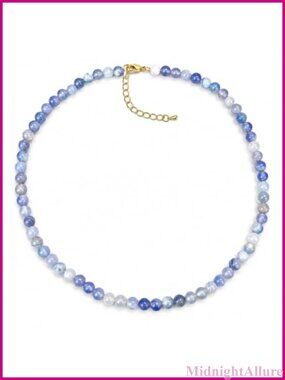 Natural Stone Beaded Choker Necklace 6mm Handmade Boho Jewelry